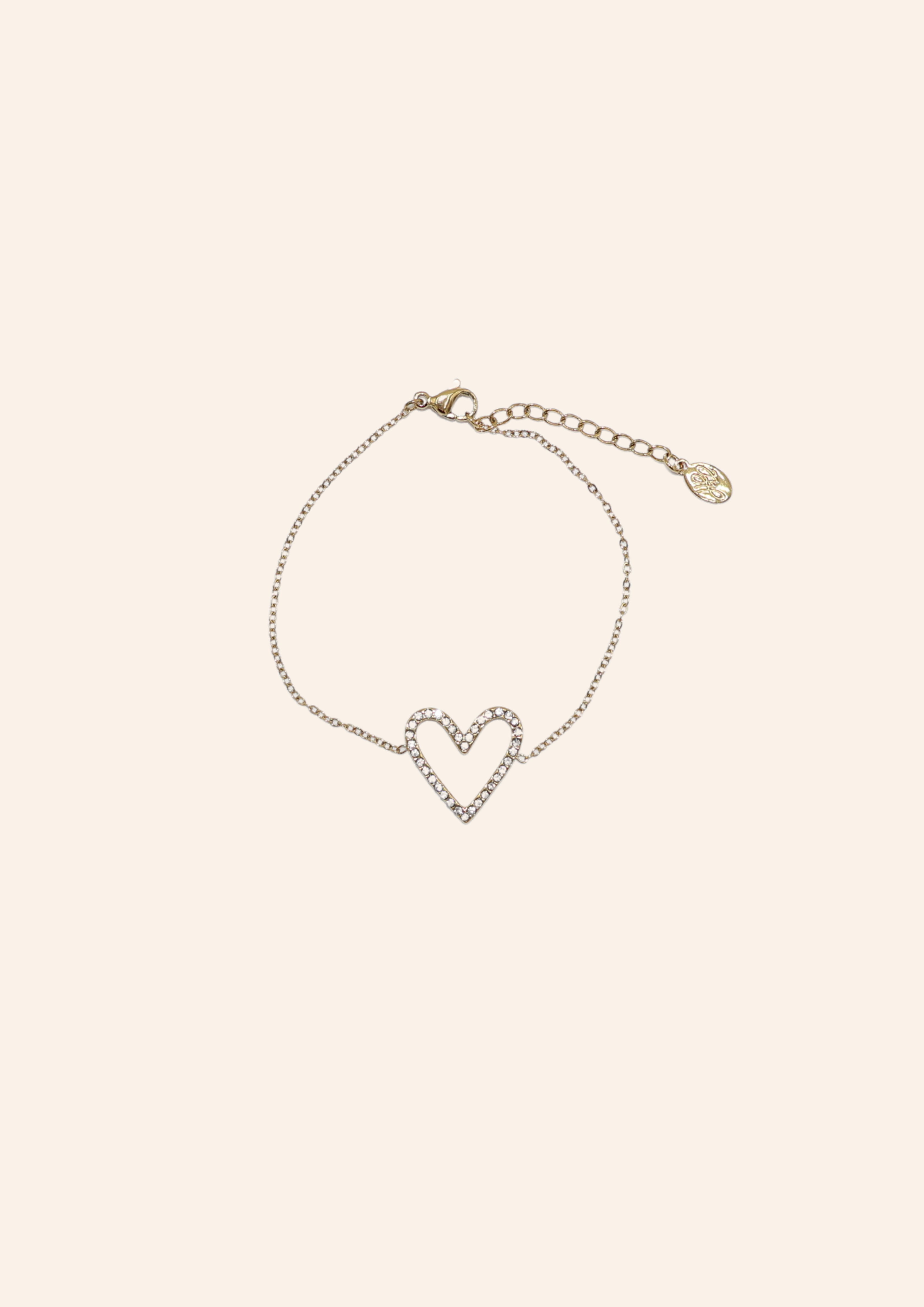 Fijne gouden armband met hartbedel, waterproof en hypo-allergeen.