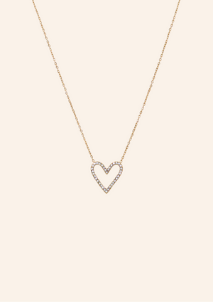 Gouden ketting van roestvrij staal met een glitter hartje. Verkrijgbaar op izzithelabel.nl. De ketting verkleurt niet door water en is stainless steel en nikkelvrij.