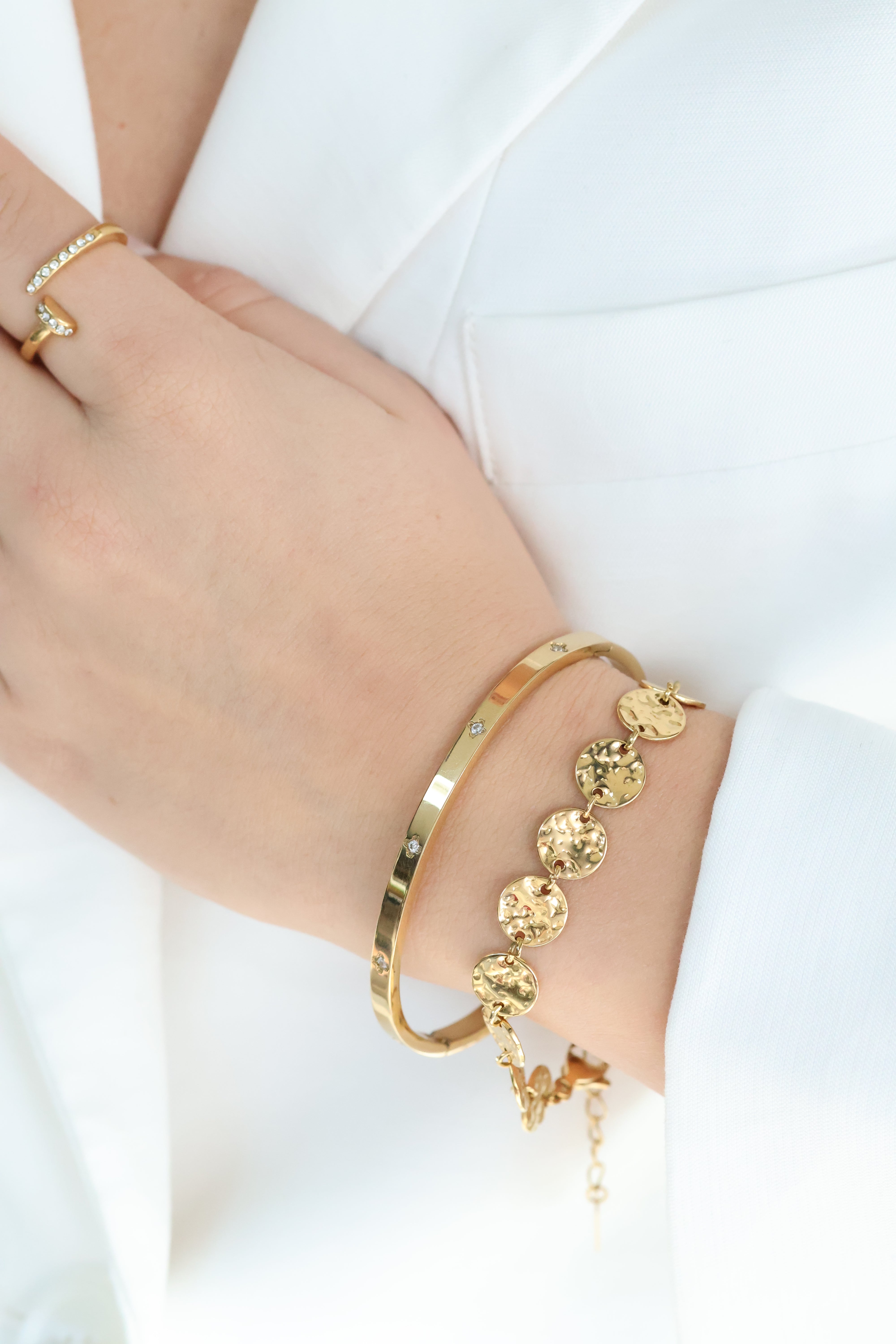 Gouden armband, waterproof en hypo-allergeen, gemaakt van stainless steel