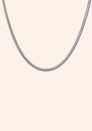 Zilveren ketting van roestvrij staal. Verkrijgbaar op izzithelabel.nl. De ketting verkleurt niet door water en is stainless steel en nikkelvrij.