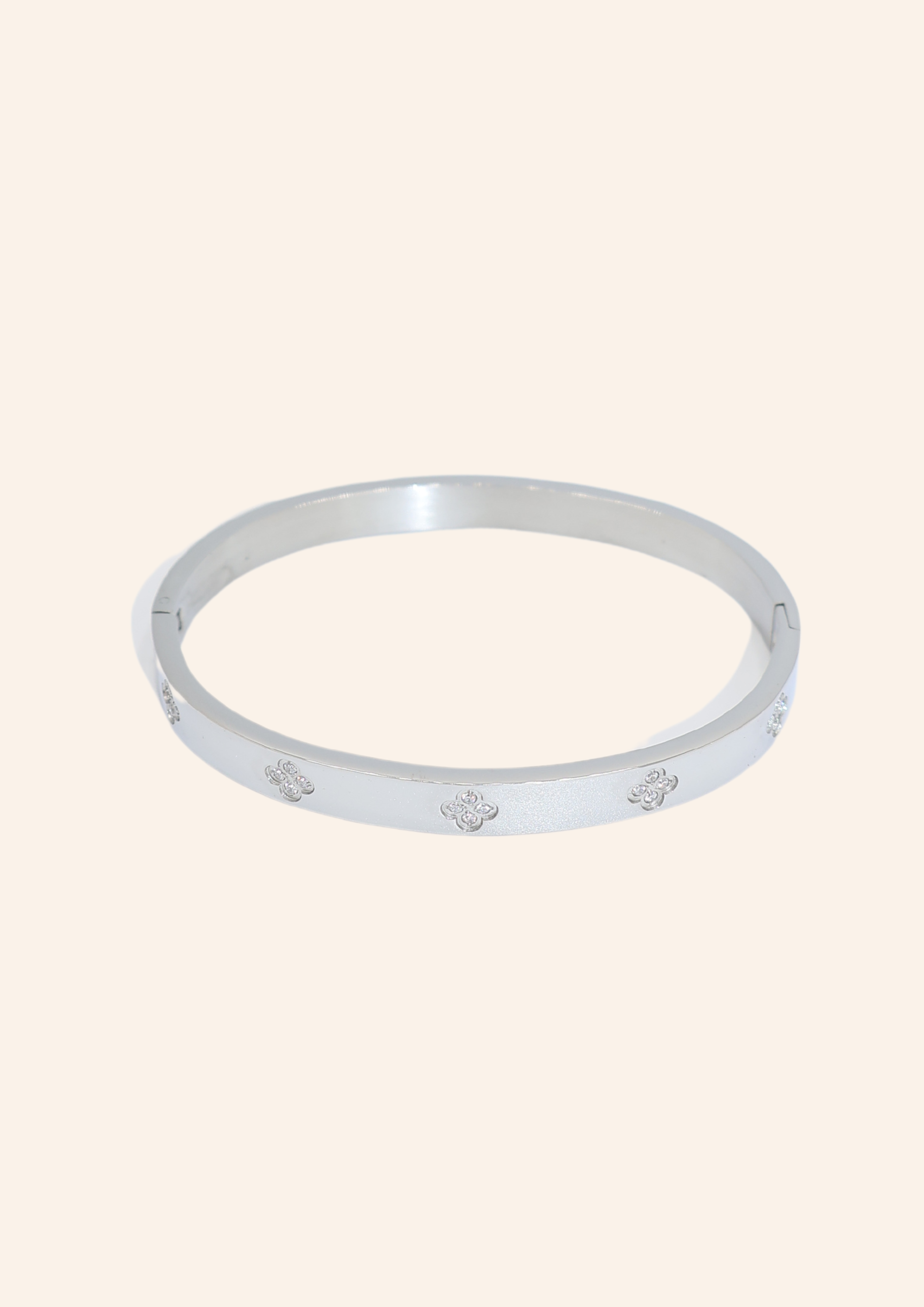 Zilveren bangle armband, waterproof en hypo-allergeen, gemaakt van stainless steel