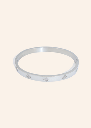 Zilveren bangle armband, waterproof en hypo-allergeen, gemaakt van stainless steel