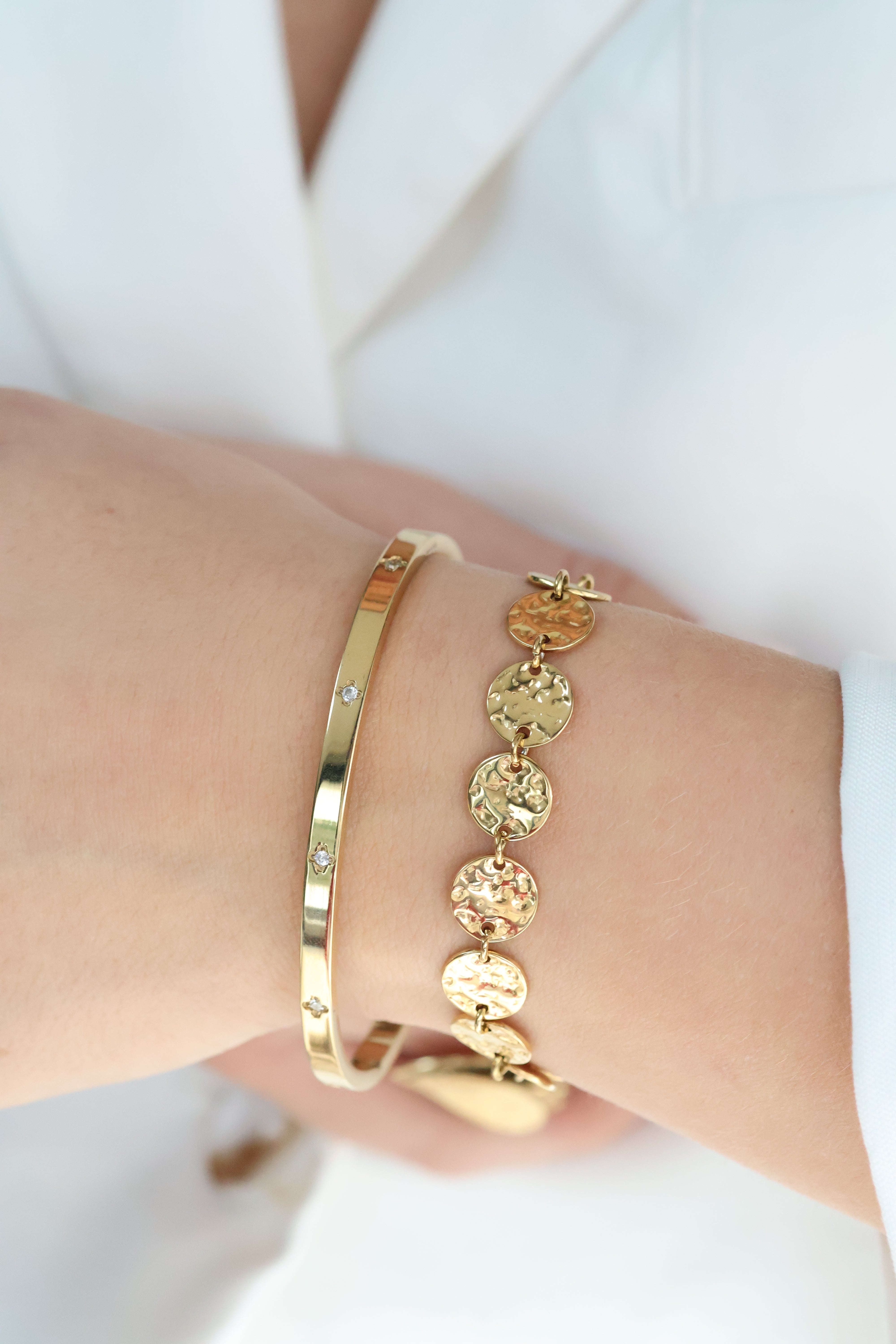 Gouden armband, waterproof en hypo-allergeen, gemaakt van stainless steel