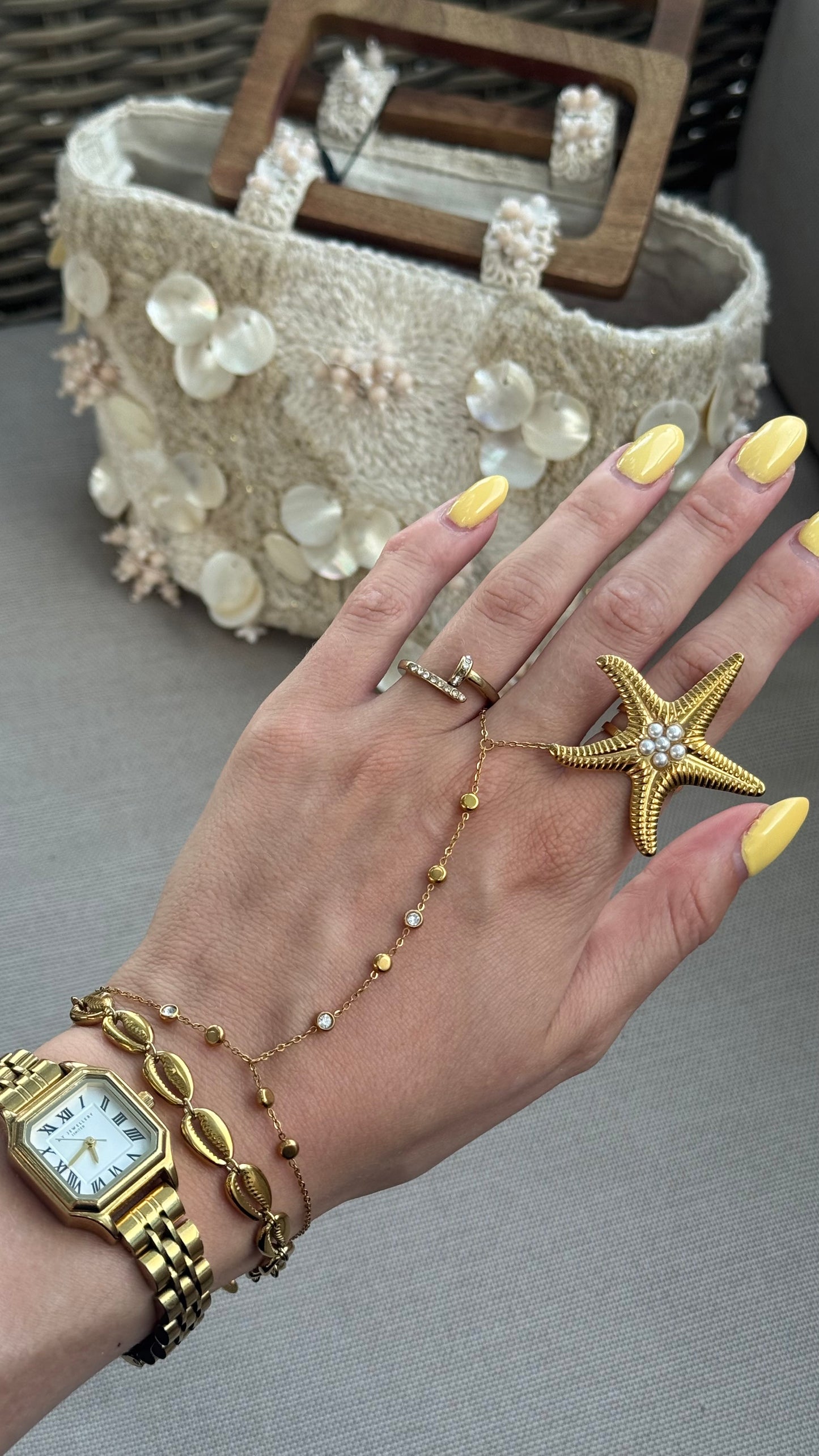 Crystal hand chain