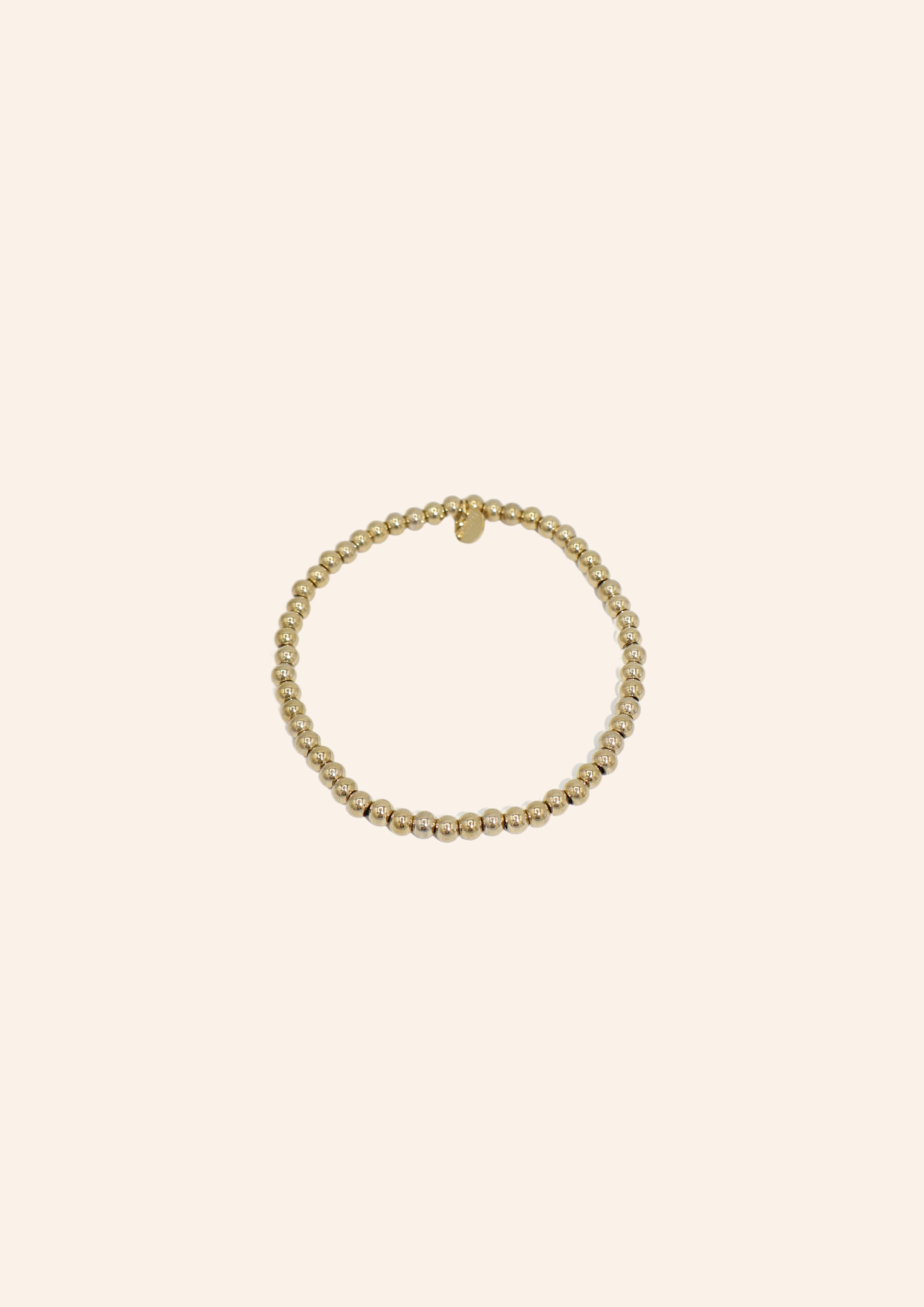 Gouden elastieken armband met kraaltjes, waterproof en hypo-allergeen, gemaakt van stainless steel