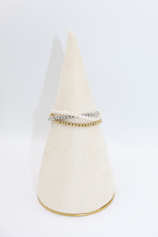 Gouden elastieken armband met kraaltjes, waterproof en hypo-allergeen, gemaakt van stainless steel