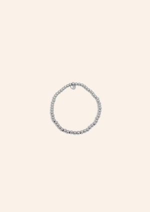 Zilveren elastieken armband met kraaltjes, waterproof en hypo-allergeen, gemaakt van stainless steel