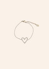 Fijne gouden armband met hartbedel, waterproof en hypo-allergeen.