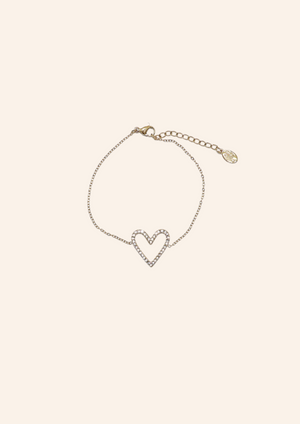 Fijne gouden armband met hartbedel, waterproof en hypo-allergeen.