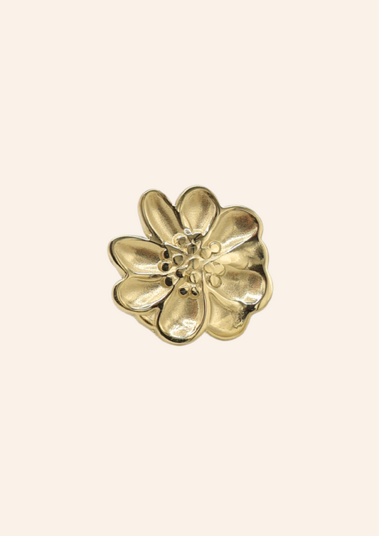 Stainless steel broche in de vorm van een bloem