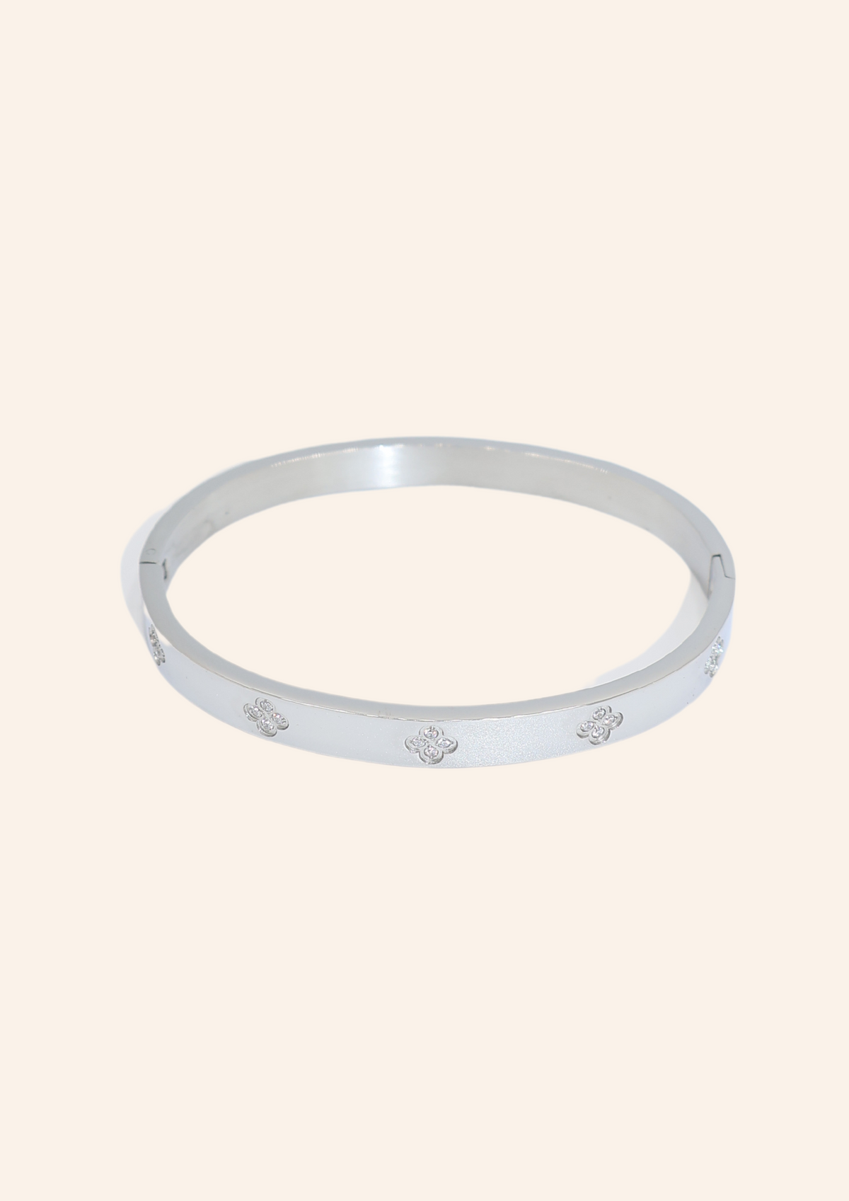 Zilveren bangle armband, waterproof en hypo-allergeen, gemaakt van stainless steel