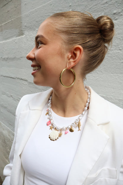 White Pearl Summer Necklace