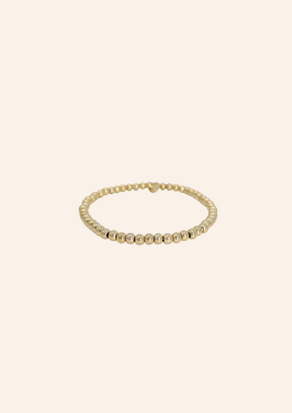 Gouden elastieken armband met kraaltjes, waterproof en hypo-allergeen, gemaakt van stainless steel