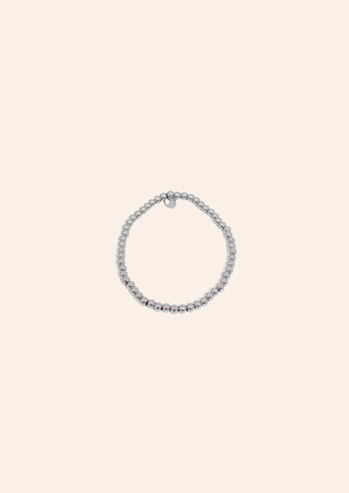 Zilveren elastieken armband met kraaltjes, waterproof en hypo-allergeen, gemaakt van stainless steel