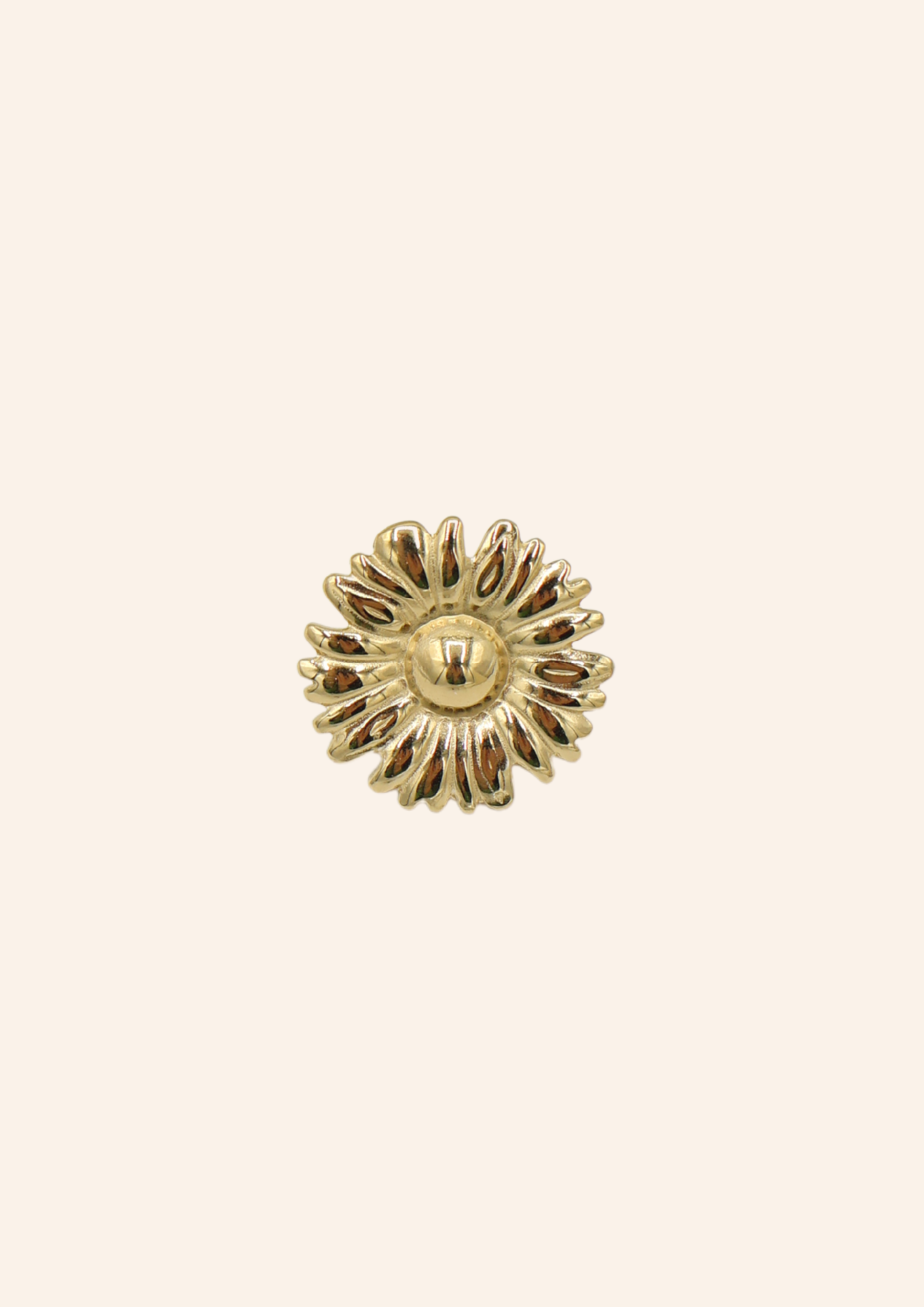 Gouden broche in de vorm van een zonnebloem