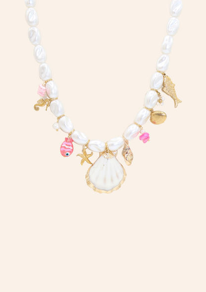 White Pearl Summer Necklace